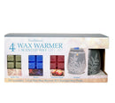 Wax Warmer Full Size Gift Set w/ Scented Wax Melts, Leaf Pattern, NIB