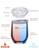 Rose Gold Insulated Wine Tumbler “Not A Day Over Fabulous” 12 Oz