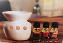 Essential Oil Warmer Fragrance Gift Set-Warmer and 3 Scented Oils-Fast Shipping!