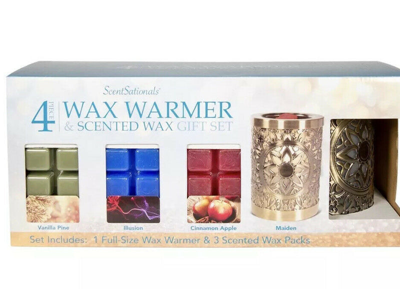 Wax Warmer & Scented Wax Melts Gift Set- 4 Piece