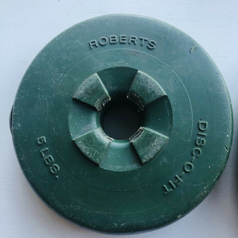 Vintage Weight Plates, Roberts Disc-O-Fit Plastic 5lb X2 Total 10 Lbs