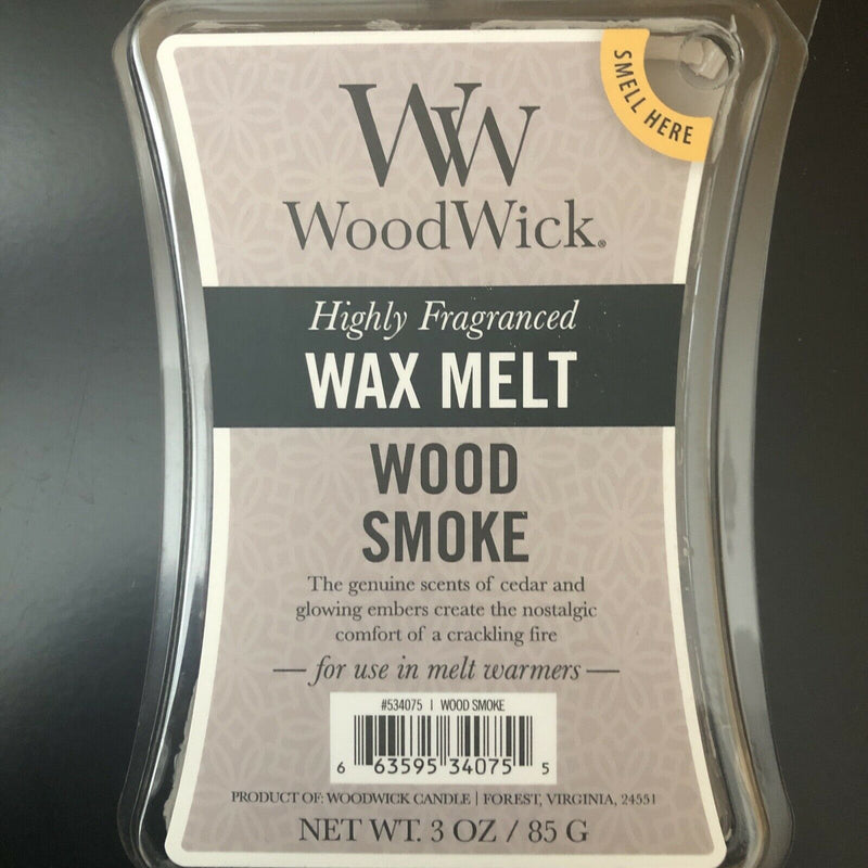 Lot of 3 WoodWick Wax Melt 3oz X 3 Wood Smoke Highly Scented