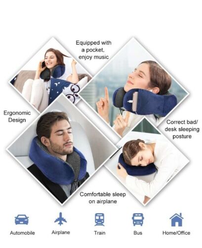 Blusmart Travel Pillow 100% Pure Memory Foam Neck Pillow Breathable Comfortable