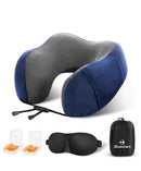 Blusmart Travel Pillow 100% Pure Memory Foam Neck Pillow Breathable Comfortable