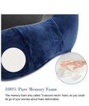 Blusmart Travel Pillow 100% Pure Memory Foam Neck Pillow Breathable Comfortable