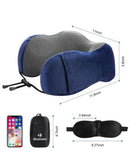Blusmart Travel Pillow 100% Pure Memory Foam Neck Pillow Breathable Comfortable